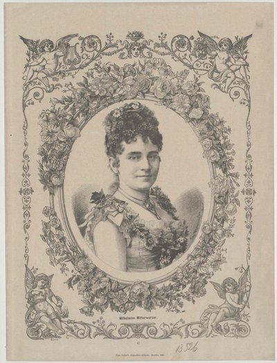 Wilhelmine Mitterwurzer (afdruk) door Artist Unknown