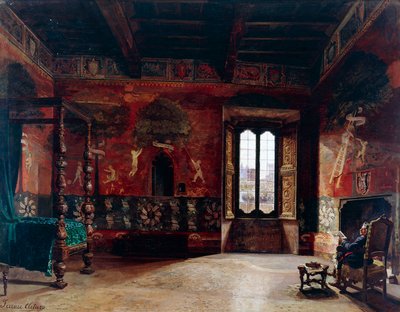Interieur, Arturo Ferrari, olieverf op doek door Arturo Ferrari