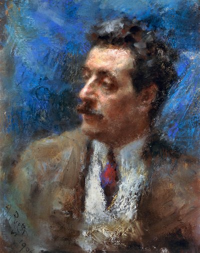Portret van Giacomo Puccini door Arturo Rietti