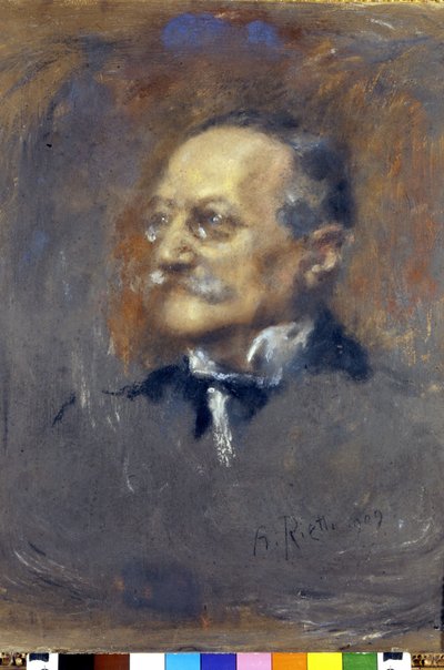 Portret van Arrigo (of Enrico) Boito (1842-1918), Italiaanse componist en schrijver. (Pastel van Rietti). door Arturo Rietti