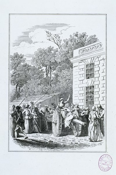 Vertrek van de vrouwen uit de Halle naar Versailles, op de ochtend van 5 oktober door Ary Scheffer