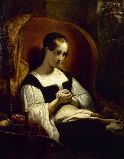 Marguerite aan het spinnewiel door Ary Scheffer