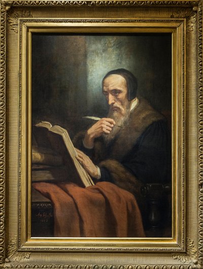 Portret van John Calvin (Jean Cauvin), Franse schrijver, theoloog en predikant tijdens de Protestantse Reformatie (1509-1564) - schilderij van Ary Scheffer (1795-1858). Musée de la Vie Romantique - Parijs door Ary Scheffer