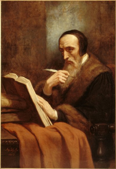 Portret van Johannes Calvijn 1509-1564, 1858 door Ary Scheffer