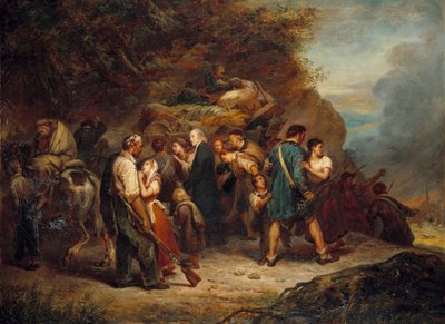 De Elzasser protestantse predikant Jean Frederic Oberlin (1740-1826) en de Calvinisten van Elzas-Lotharingen verdreven in 1814 door de Russen door Ary Scheffer
