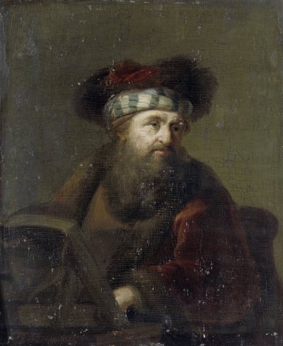 Portret van een rabbijn, na 1716 (olieverf op paneel) door Ary de (after) Vois