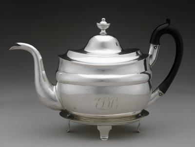 Theepot en deksel met standaard, c. 1798-1812 door Asa Whitney