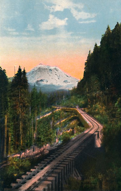 Mount Rainier vanaf de C. M. & P. S. R. R., c1916 door Asahel Curtis