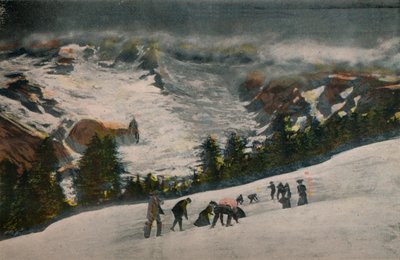 Sneeuwballen in Paradise Valley in de zomer, Mt. Rainier National Park, ca. 1916 door Asahel Curtis