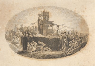 Certificaat van de Bijbelgenootschap, 19e eeuw door Asher Brown Durand