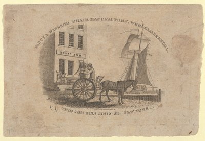 Fancy & Windsor Chair Manufactory, Groothandel & Detailhandel, Thomas Ash, No. 33 John Street, New..., 1817 door Asher Brown Durand