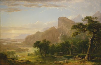 Landschapsscène uit "Thanatopsis" door Asher Brown Durand