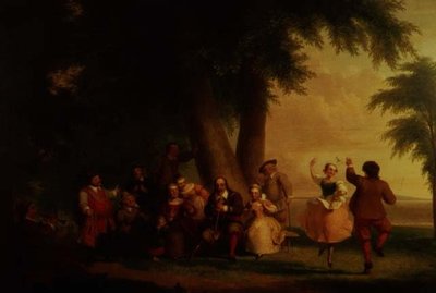 De dans van de batterij in aanwezigheid van Peter Stuyvesant door Asher Brown Durand