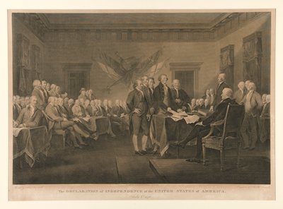 De Onafhankelijkheidsverklaring van de Verenigde Staten van Amerika door Asher Brown Durand