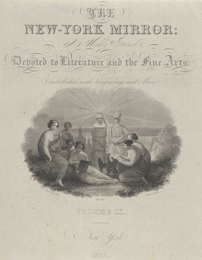 Titelpagina: The New York Mirror, A Weekly Journal, Devoted to Literature and the Fine Arts, 1831 door Asher Brown Durand