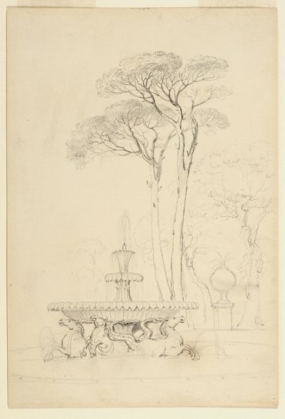 Uitzicht op de Hippocampus-fontein -Fontana de