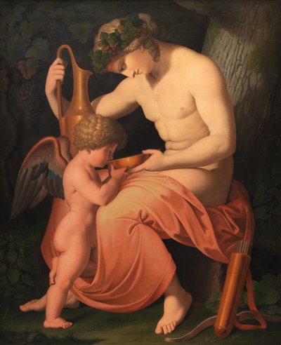 Bacchus en Cupido door Asmus Jacob Carstens