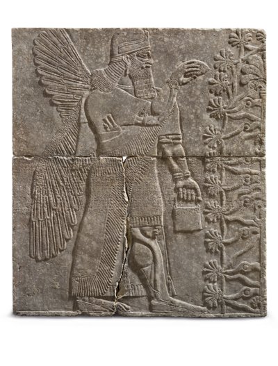 Reliëf van een Gevleugelde Geest, Regering van Ashurnasirpal, ca. 883-859 v.Chr. door Assyrian