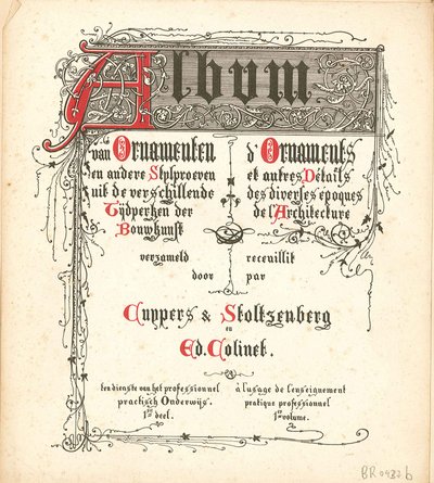 Album van Ornamenten en andere stylproeven uit de verschillende Tijdperken der Bouwkunst door Atelier Cuypers Stoltzenberg