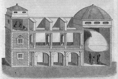 Akoestische hoorn uitgevonden door Athanase Kircher (1601-1680). door Athanasius Kircher