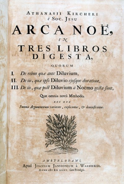 Titelpagina van Arca Noe, 1675 door Athanasius Kircher