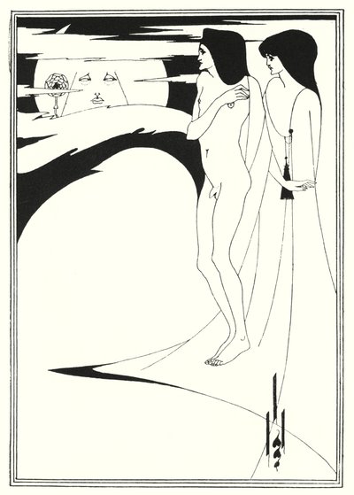 De vrouw in de maan (gravure) door Aubrey (after) Beardsley