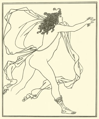 Apollo achtervolgt Daphne door Aubrey Beardsley