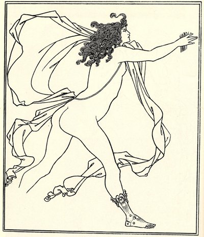 Apollo achtervolgt Daphne, 1896 door Aubrey Beardsley