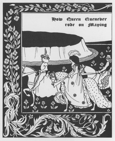 Arthurlegende: Koningin Guinevere als Meikoningin door Aubrey Beardsley