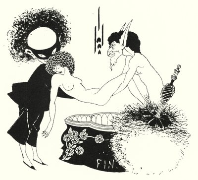 Ontwerp voor staartstuk door Aubrey Beardsley