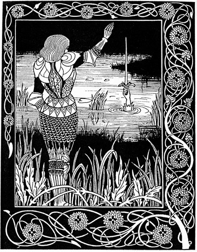 Excalibur Teruggenomen door de Dame van het Meer door Aubrey Beardsley