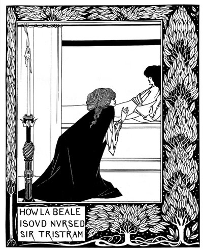 Hoe La Beale Isoud Sir Tristram verpleegde. Illustratie bij het boek Le Morte d