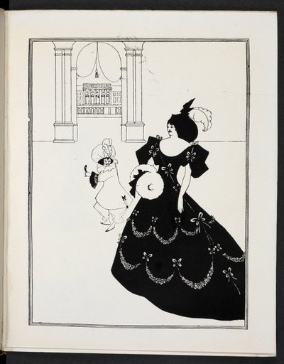 Illustratie met twee figuren door Aubrey Beardsley