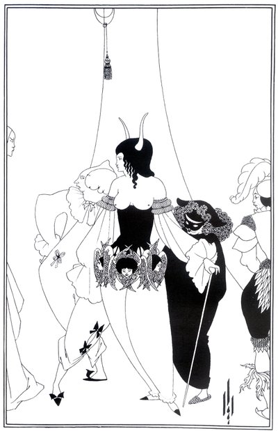 Illustratie voor The Masque of the Red Death door Edgar Allan Poe, 1895 door Aubrey Beardsley