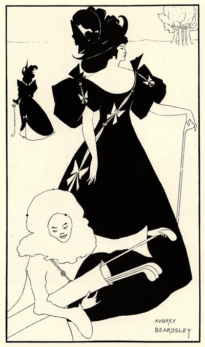 Uitnodigingskaart voor de Opening van de Golfclub, 1894 door Aubrey Beardsley