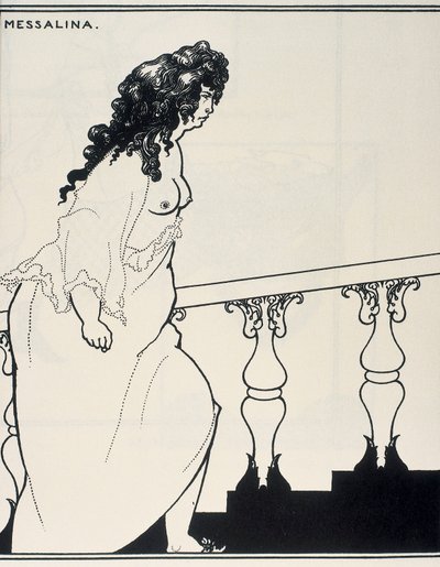 Messalina komt uit het bad door Aubrey Beardsley