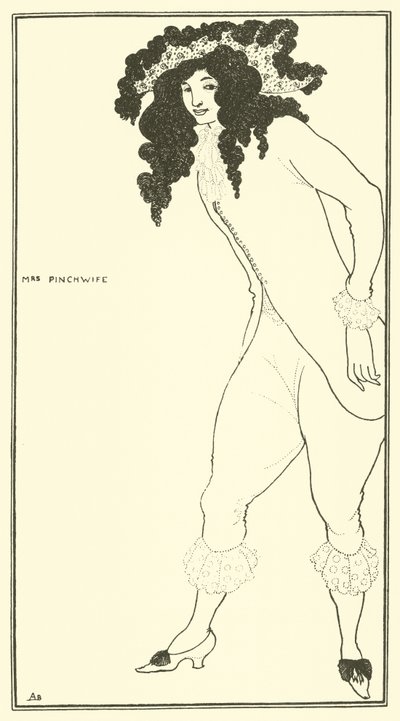 Mevrouw Pinchwife door Aubrey Beardsley