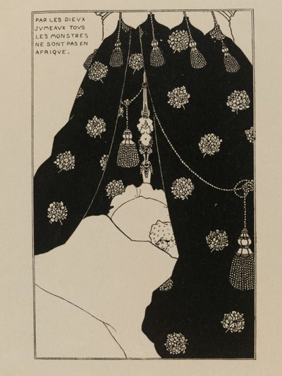 Zelfportret in bed door Aubrey Beardsley