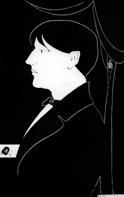 Zelfportret van Aubrey Vincent Beardsley (1872-1898) Engels schrijver en illustrator door Aubrey Beardsley