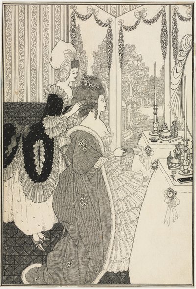 De toilet, uit The Rape of the Lock door Alexander Pope, ca.1895-96 (pen en inkt) door Aubrey Beardsley