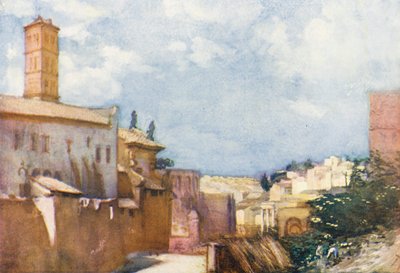 Rome: Uitzicht op S Francesca Romana en het Forum door Aubrey Waterfield