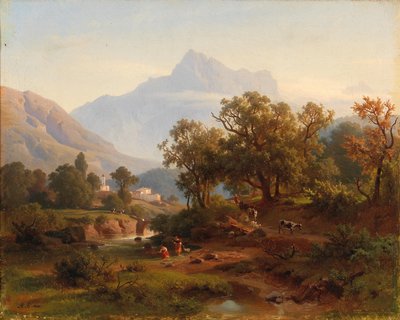 Regio in Zuid-Tirol-Landschap in het ochtendlicht door August Behrendsen