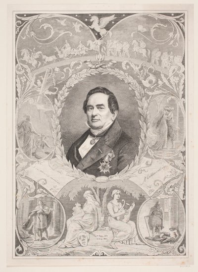 Adam Oehlenschläger. Herdenkingsblad door August Edward Adolf Heimburger