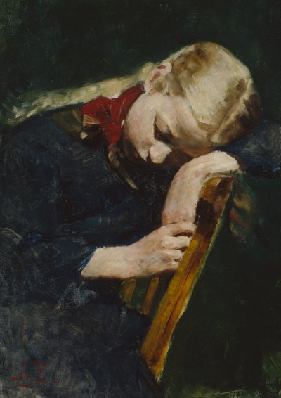 Rustend meisje door August Eiebakke