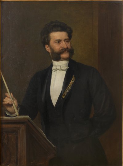 Portret van Johann Strauss 1825-1899, 1888 door August Eisenmenger