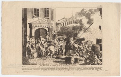 Evacuatie van Moskou door de Russen door August Friedrich Andreas Campe