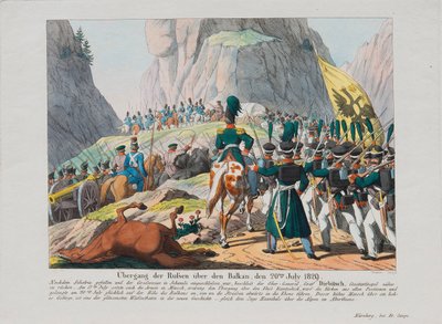 Het leger van graaf Ivan Ivanovich Diebitsch steekt de Balkan over, ca. 1830 door August Friedrich Andreas Campe