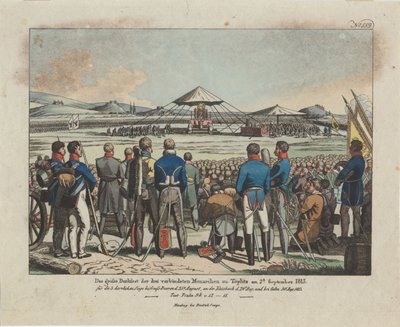 Het grote feest van de drie geallieerde vorsten in Teplitz Teplice op 2 september 1813 door August Friedrich Andreas Campe