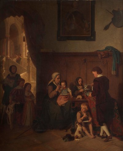 Verzorging van een arme familie door August Friedrich Siegert