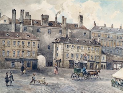 Albertinaplatz met het Andreas Hofer-Huis in Wenen door August Gerasch